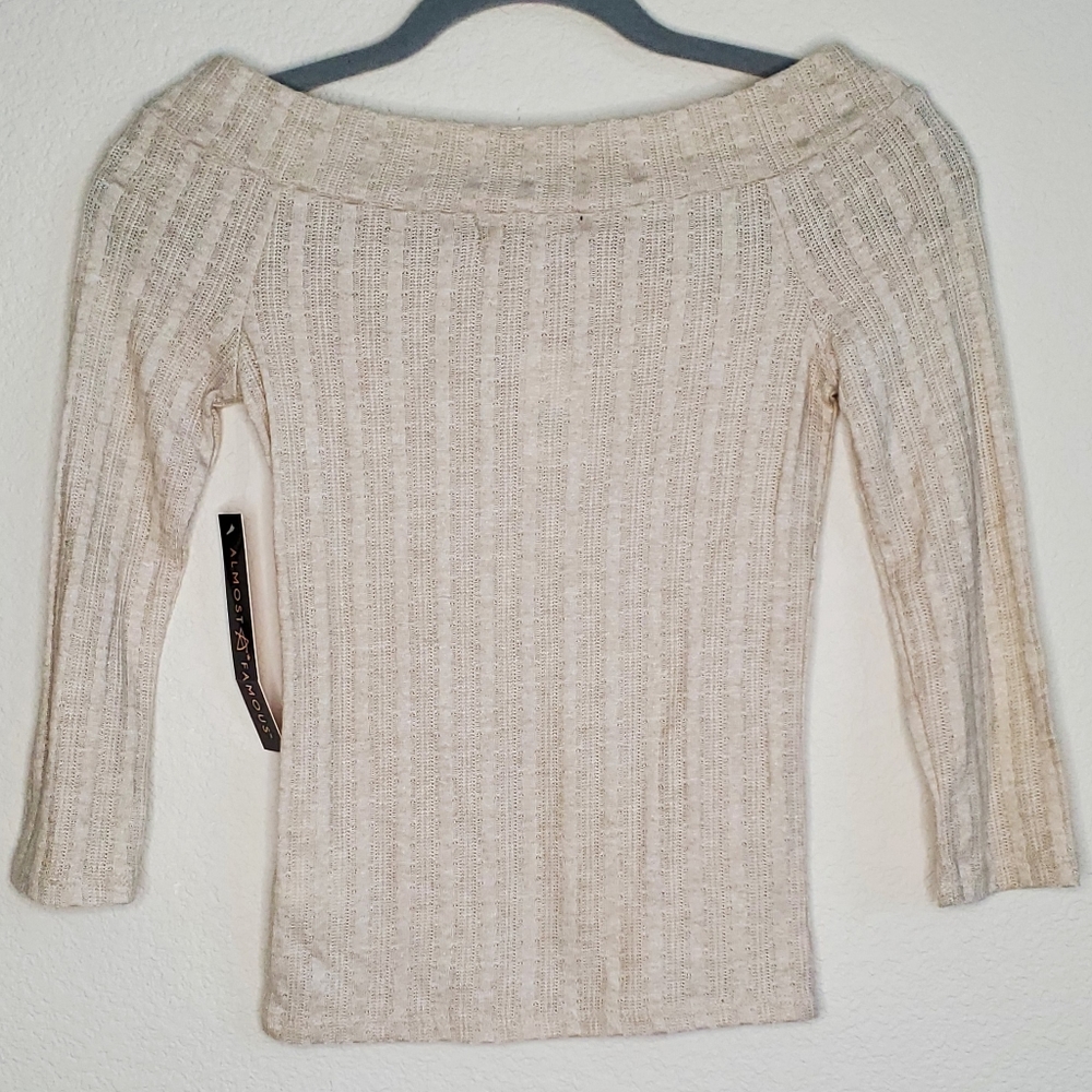 Almost Famous cream knit top - Picture 2 of 11